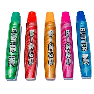 Image of Thomas &amp; Anca Club Supplies Ltd Pack Of 5 Glitter Bingo Dabbers 15ml Each Dabber Marker Pen