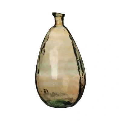 Image of &quot;Natural Living&quot; VASE LOU 12 L Amber Recirculated Glass D25cm x H47cm