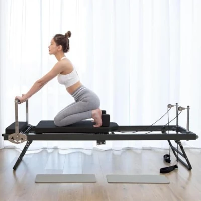 Image of LINTRY Foldable Pilates Reformer, Equipment for Home Workouts,Pilates Reformer Machine and Gym, Max Weight 330lbs