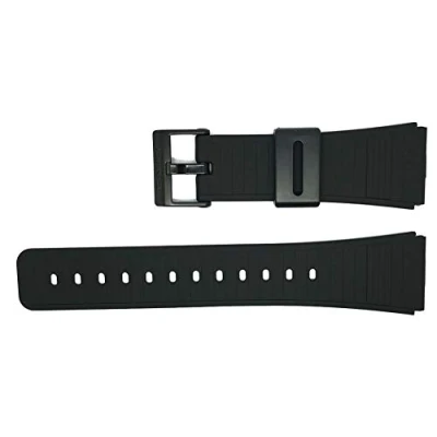 Image of Casio 70378364 Resin Strap for Men&#039;s Watch, Black (22), Black/White, strip