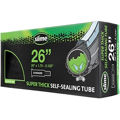 Image of Slime 30081 Bike Inner Tube Puncture Sealant, Super Thick, Extra Strong, Self Sealing, Prevent and Repair, Schrader Valve, 26&quot; x 1.75 2.125&quot;