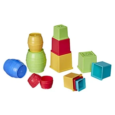 Image of Playskool Stack and Nest Barrels Blocks Bundle Toy for Babies Toddlers from One Year Old, 16 Piece Set [Amazon Exclusive]