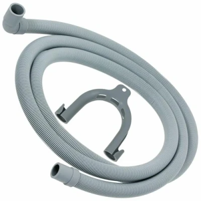 Image of SPARES2GO Universal Drain Hose with Right Angle End for Washing Machines (2.5m, 19mm / 21mm)