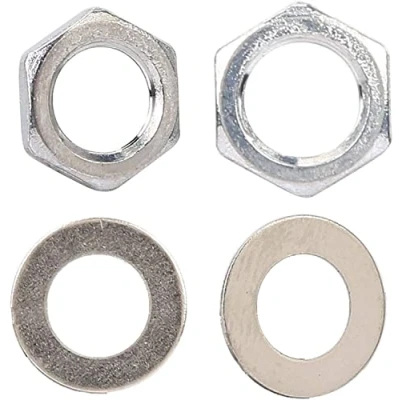 Image of Guitar Input Jack Socket Nuts Washers, 5 Pcs Hex Nut Washers Bass Set Parts Replacement For Electric And (M8)