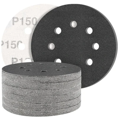 Image of STEBRUAM Orbital Sander Discs, 125mm Sanding Discs 50PCS Silicon Carbide Sandpaper Dry Wet Include 150 Grit for Waterproof Grinder Polishing/Metal/Automotive