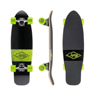 Image of Osprey Cruiser Skateboard, Board for Beginners, Entry Level Skateboard Adults and Kids, Multiple Styles Sizes, Overturn