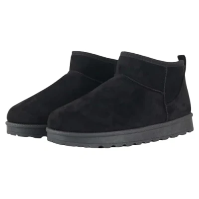 Image of CORE COLLECTION WOMENS WARM WINTER BOOTS FAUX FUR LINED MINI ANKLE SHOES (Black, UK Footwear Size System, Adult, Women, Numeric, Medium, 6)