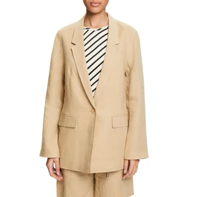 Image of ESPRIT Women&#039;s 034ee1g314 Blazer, 270/Beige, 16