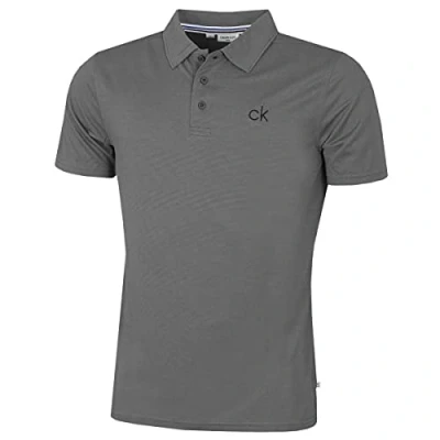 Image of Calvin Klein Mens Central Eco Polo Shirt Silver/Grey L
