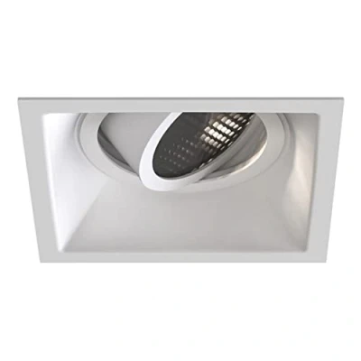 Image of Astro Minima Slimline Square Adjustable Fire Rated Indoor Downlight (Matt White), GU10 LED Lamp, Designed in Britain 1249042 3 Years Guarantee