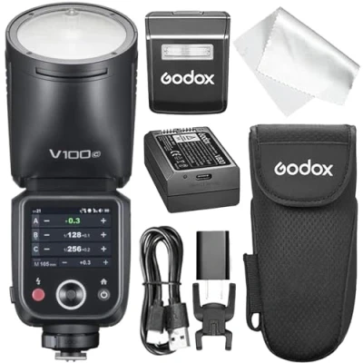 Image of Godox V100C Camera Flash Speedlite, V100 C 100W Touch Screen Flash, HSS 1/8000s Sync,Compatible with Canon EOS R RP R5 R6 Mark II,R6 II, 90D 750D, 5D IV, 6D II M50 M3
