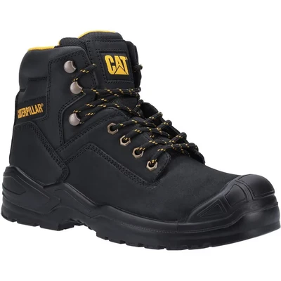 Image of Caterpillar Safety Striver S3 Leather Boots Mens Black Size UK 13