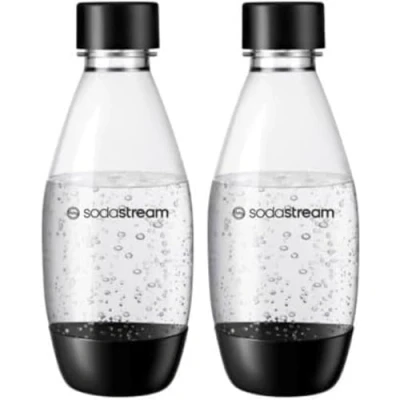 Image of SodaStream Fuse 0.5 Litre Reusable Dishwasher Safe Water Bottles Pack of 2 for Spirit, Terra, Art and Source Sparkling Makers Flavours 2x Water, Black