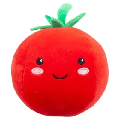Image of VFM Tomato Soft Toy Food Themed Cute Plush Cuddly Fluffy Stuffed Plushie, Gifts for Birthday, Valentine&#039;s Day Chirstmas 27cm Multi Coloured