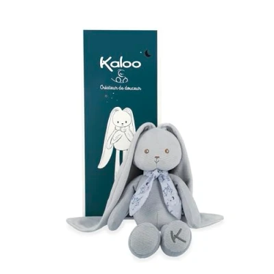 Image of Kaloo Lapinoo Rabbit Doll Baby’s Corduroy Soft Toy 13.8&quot;/35 cm Blue Colour Ultra material Gift Box From Birth Onwards K972200