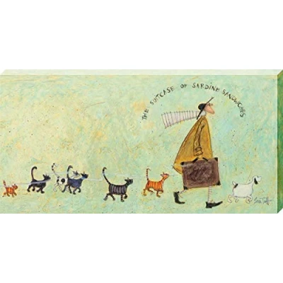 Image of Art Group AFWDC93186 The Sam Toft Suitcase of Sardine Sandwiches Canvas Print, Cotton, Multi Colour, 1.8 x 50 100 cm