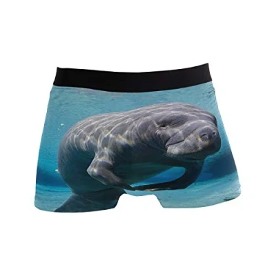 Image of Linomo Men&#039;s Boxer Briefs Animal Sea Cow Manatee Boxers Shorts Underwear Underpants Multicoloured