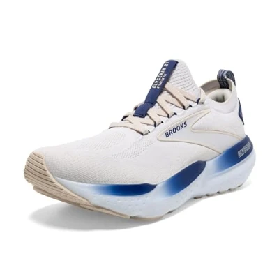 Image of Brooks Men’s Glycerin Stealthfit 21 Neutral Running Shoe, White/Marshmallow/Blue, 9 UK