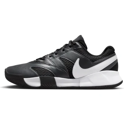 Image of Nike Performance Court LITE 4 Multicourt tennis shoes, Men&#039;s, Size: 8, Black/white/anthracite Imitation leather/ textile
