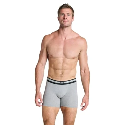 Image of Jockey Cotton Stretch Boxer Trunk 3 Pack in Black Stripe, Size XX Large