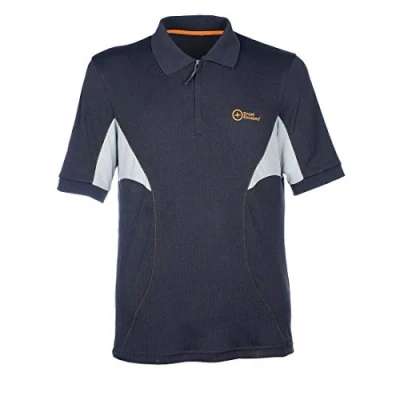 Image of Great Escapes Wolf Men&#039;s Polo Shirt, Mens, 129U001, Blue/Quarry, S