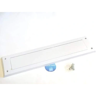 Image of ShieldUp White Internal Letterbox Seal Draught Excluder Cover with Flap &amp; Brush 343mm x 80mm