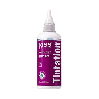 Image of Kiss Tintation Semi Permanent Hair Colour With Argan Oil, Aloe Vera Berry Red T342