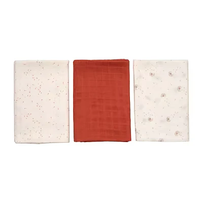 Image of Tutti Bambini Muslin Swaddle Wraps 3 Pack Soft Bamboo Cotton, 120x120cm, Ideal for Sensitive Skin Cocoon