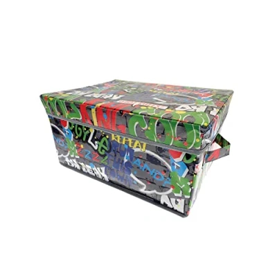 Image of COUNTRY CLUB Graffiti Toy Storage Boxes 2 Pack Kids room toys clothes cool 30cm x 20cm 40cm