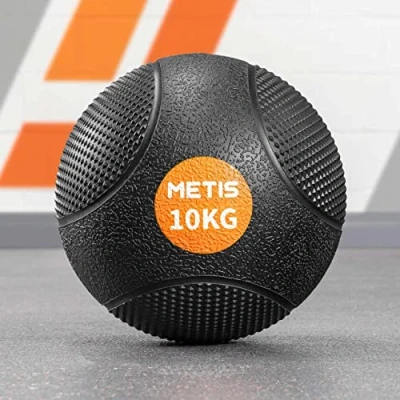 Image of METIS Medicine Balls 1kg to 10kg Home Fitness and Gym Slam High Grip Textured Rubber Finish (10kg)