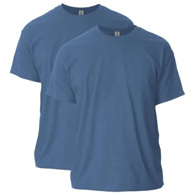 Image of GILDAN Men&#039;s Ultra Cotton T Shirt, Style G2000, 2 pack Heather Indigo (2 pack), L UK