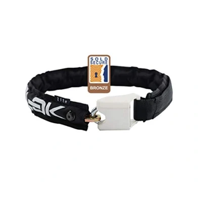 Image of Hiplok B0004202 Lite Wearable Chain Bicycle Lock, Multicolour (Black/White), 6 mm x 75 cm