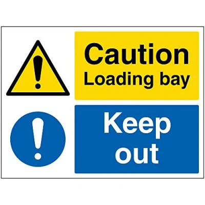 Image of V Safety Caution Loading Bay, Keep Out 600 x 450mm Self Adhesive Vinyl