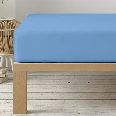 Image of Degrees home Collection Fitted Sheet 150x190/200 Breathable Brushed Microfiber Oeko Tex Certified Blue