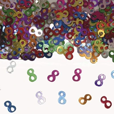 Image of Folat Party Confetti Number 8 Multi colors