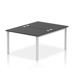 Image of Impulse Bench B2B 2 Person 1200 Silver Frame Office Desk Black