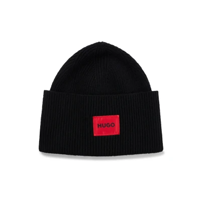 Image of HUGO XAFF Beanie, Size: One Size, Black