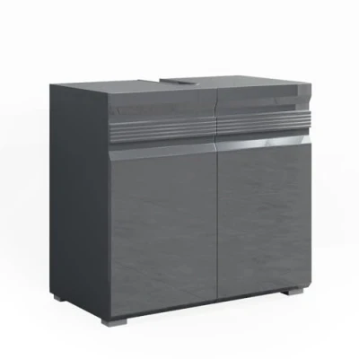 Image of Vicco Sink base cabinet Freddy, Anthracite high gloss, 60 x 56 cm