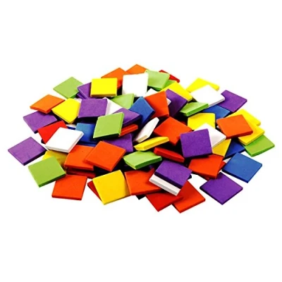 Image of Creation Station New Craft Foam 100 Square Shapes Assorted Colours