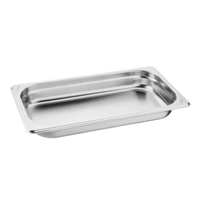Image of Vogue Stainless Steel 1/3 Gastronorm Tray 1.45 Litre / Depth: 40 mm, Silver Fridge, Freezer, Blast Chiller &amp; Oven Safe, GM311
