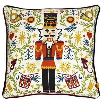 Image of furn. Christmas Nutcracker Piped Festive Filled Cushion Multicolour One Size