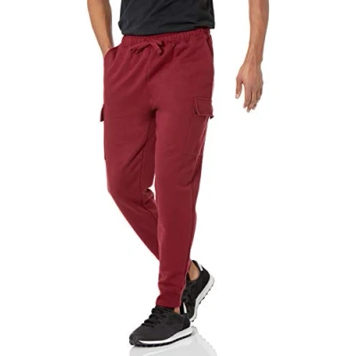 Image of Amazon Essentials Men&#039;s Cargo Fleece Joggers, Dark Red, S