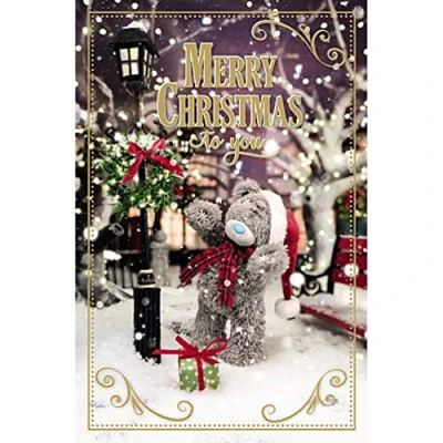 Image of Me To You Bear Merry Christmas In Scarf Photo Finish Card