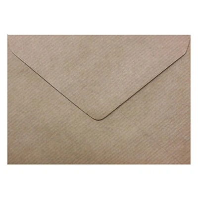 Image of 100 Vintage Brown Kraft Ribbed Envelopes C6 162mm x 114mm