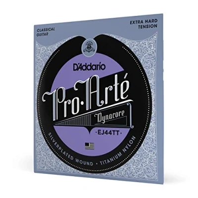 Image of D&#039;Addario Guitar Strings Pro Arte Classical EJ44TT Dynacore Silver Plated Wrap, Composite Dynacore, Titanium Nylon Trebles Extra Hard Tension, 1 Pack