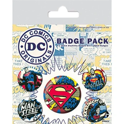 Image of Pyramid International DC Originals Superman Comic Badge, Multi Colour, 10 x 12.5 1.3 cm