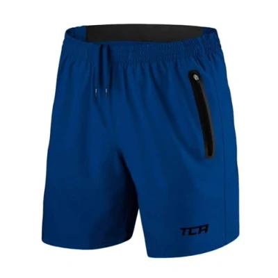 Image of TCA Elite Tech Mens Running Shorts with Zip Pockets, Gym Men Training Sports Short Phone Pocket Black Mazarine Blue, XXL