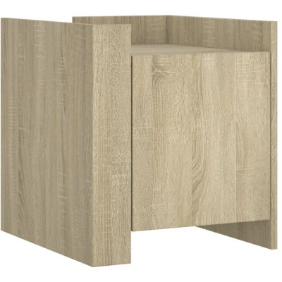 Image of vidaXL Bedside Cabinet Sonoma Oak 45x50x50 cm Engineered Wood