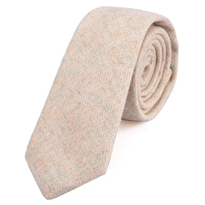 Image of DonDon Narrow Men&#039;s Cotton Tie 2.36 inch 6 cm pastel orange