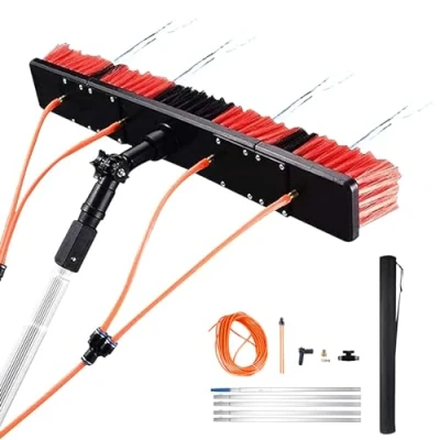 Image of Telescopic Window Cleaner kit with Adjustable Brush Head 3 12m Extendable Cleaning Pole Water Fed Solar Panel Washing Equipment Conservatory Roof, 55cm